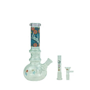 Haze 9″ Skull Hand & Flower bubble base bong – Pink (Mini-V)