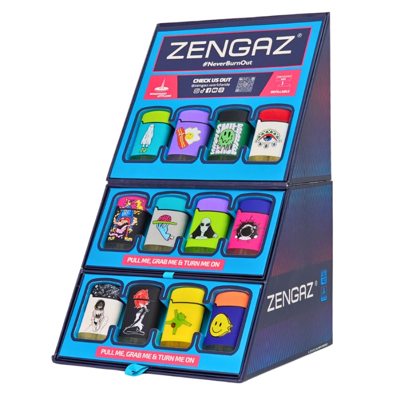 Zengaz Mega (ZL-3) Series 5 Jet Rubberized Cube Lighters - 48ct (Series 5-A)