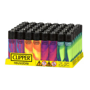 Clipper Painted Nebula Mix BW Lighters - 48ct