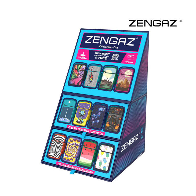 Zengaz Mega Jet Rubberized Lighters - 48ct (Display)