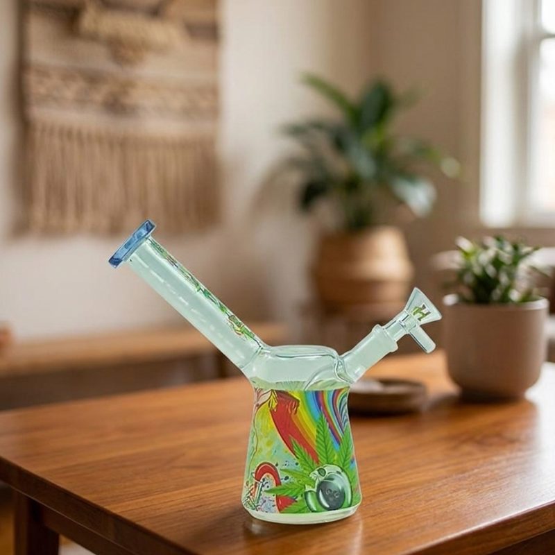 Haze 7″ Aliens Trip Glass Bubbler – Light Blue (Mini-C)