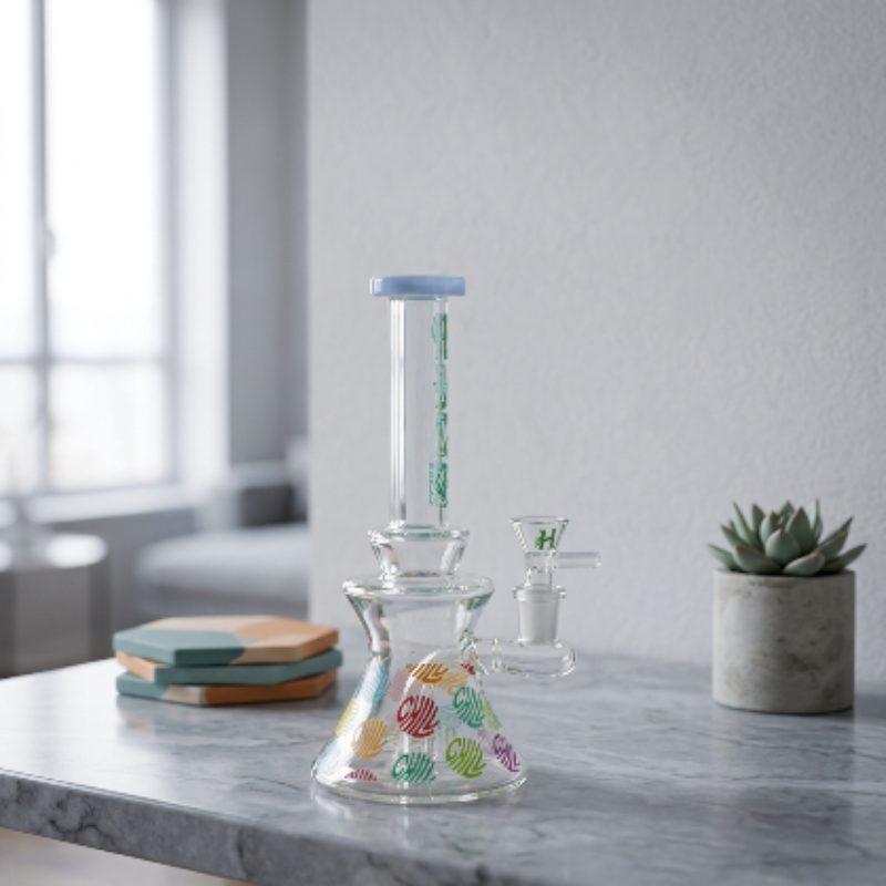 Haze 8.5″ Colorful Chill Rig – Jade Blue (Mini-K)