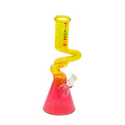 MST081 - 14-Inch Colored Glass Beaker Bong with Curved Neck