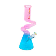 MST081 - 14-Inch Colored Glass Beaker Bong with Curved Neck