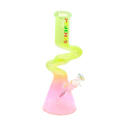 MST081 - 14-Inch Colored Glass Beaker Bong with Curved Neck