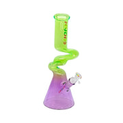 MST081 - 14-Inch Colored Glass Beaker Bong with Curved Neck