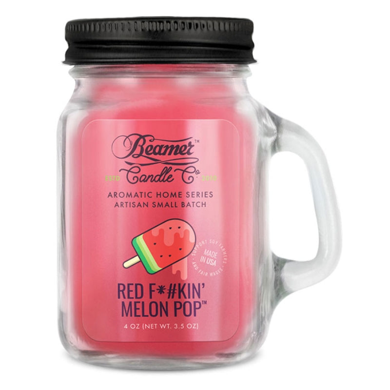 Red F*#kin’ Melon Pop 4oz Beamer Candle Co.