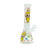 10-Inch Cartoon Print Glass Beaker Bong (MST199)