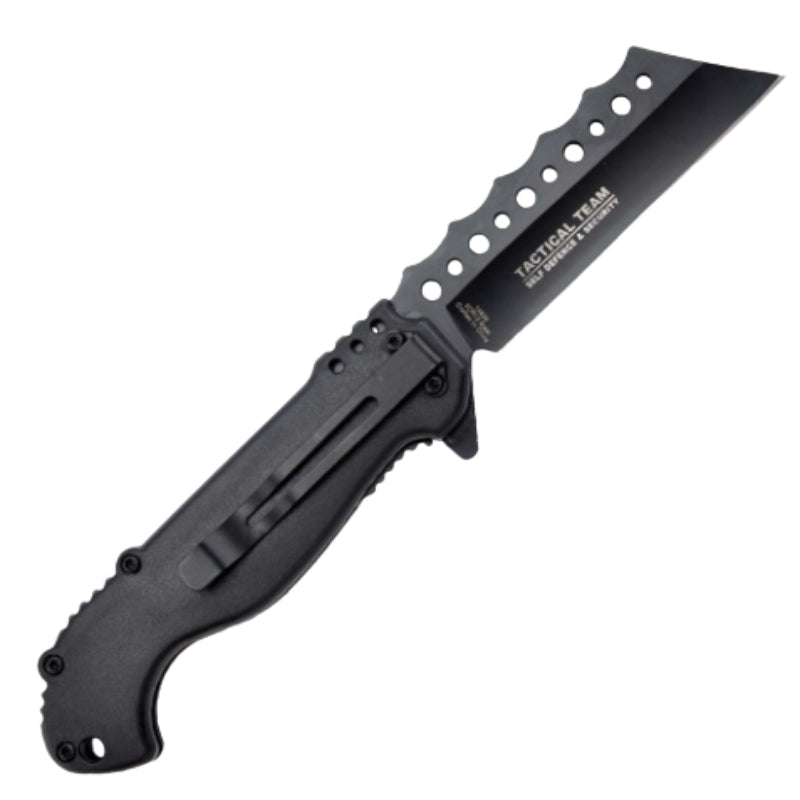 14638 - Defender-Xtreme 8.5" Skull Design ABS Handle 3CR13 Steel Folding Knife