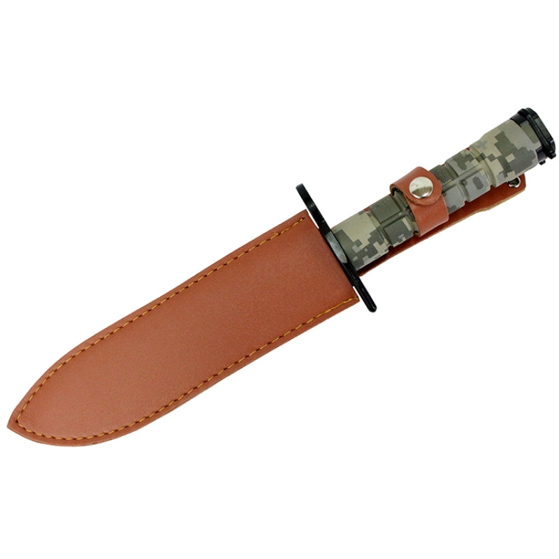 6773 - 13" Digital Woodland camo Bayonet Hunting Knife with Sheath