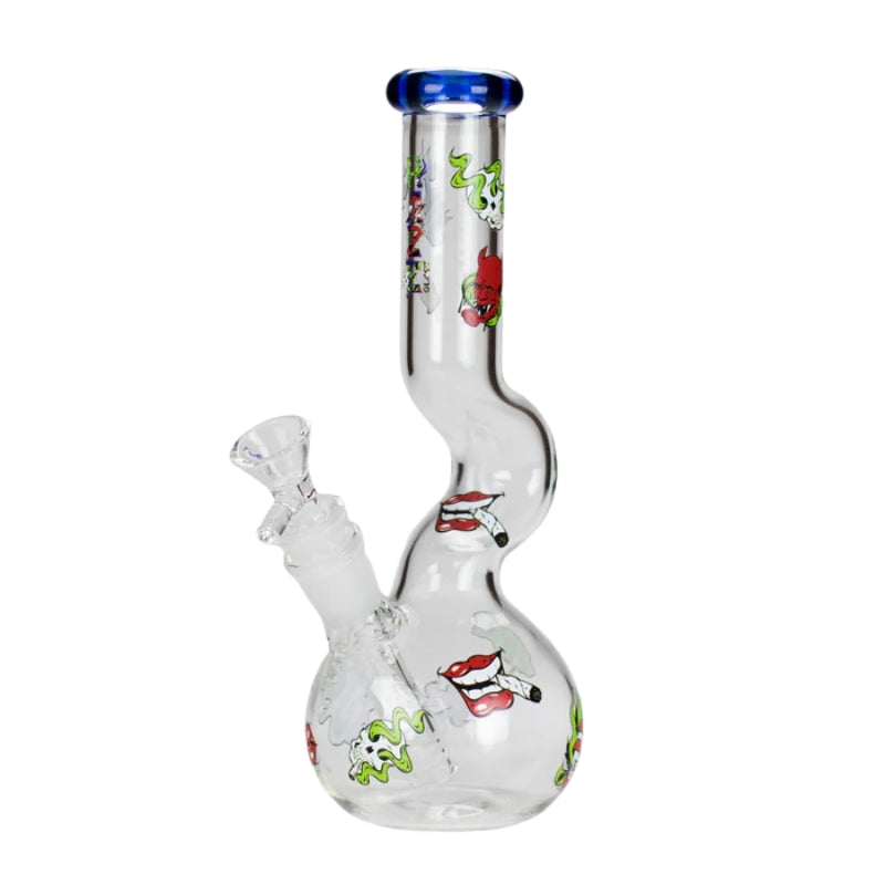 Haze 9" Smoking Zig-Zag bong Blue (Mini-T)