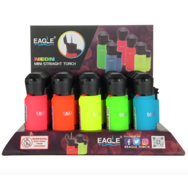 PT180MSN Eagle Neon Mini Straight Torch – Vibrant Lighter Set - 20/Display