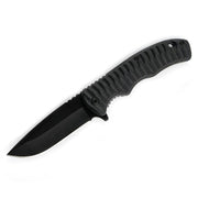 MSK093 - All-Black Ribbed Folding Knife