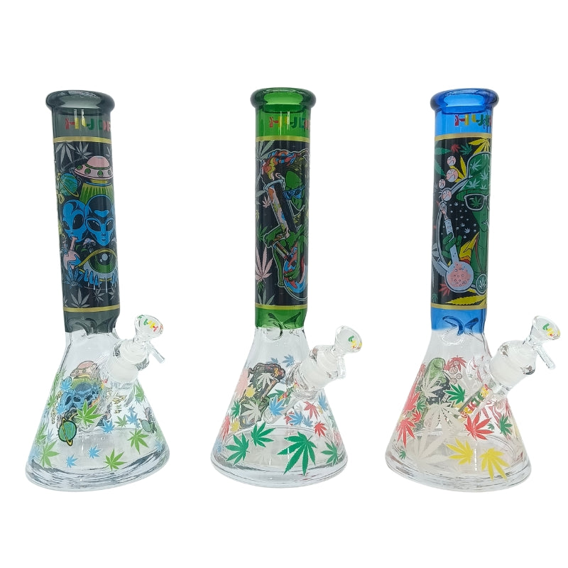 14-Inch Graphic Beaker Glass Bong (MST226)