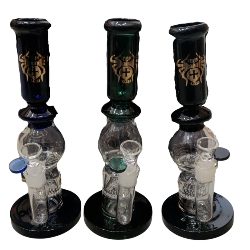 12" Xtreme Glass Bong Comes With Percolator -Assorted Colors (B5)