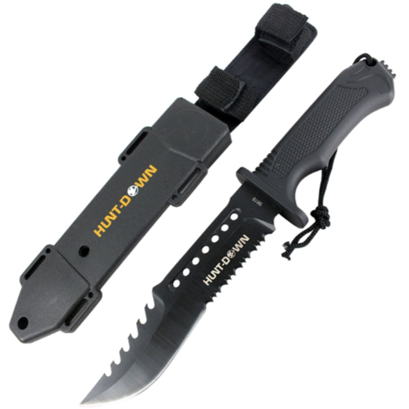 9818 - 12" Hunting Survival Knife with ABS Sheath and Fire Starter New