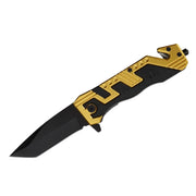 MSK048 - Gold & Black Angular Folding Knife