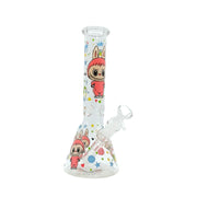 10-Inch Cartoon Print Glass Beaker Bong (MST199)