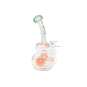8-Inch Clear Glass Mini Rig with Printed Design (MST201)