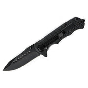 MSK095 - All-Black Textured Folding Knife