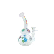 8-Inch Clear Glass Mini Rig with Printed Design (MST201)