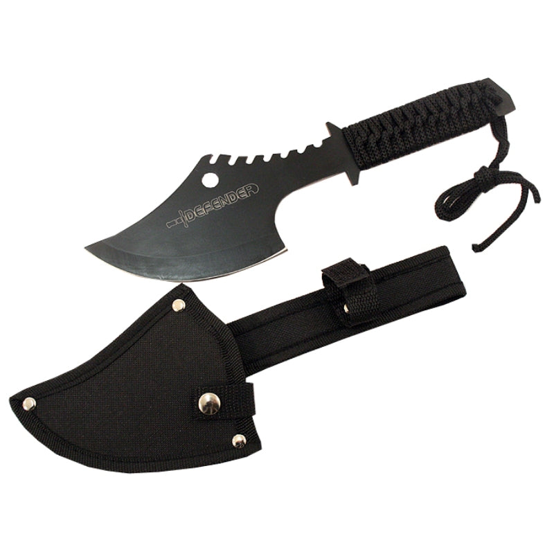 1783 - 11.5" Defender Tactical Throwing Axe Black with Sheath Ninja Hatchet Knife
