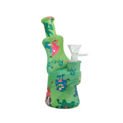 Printed Silicone Beaker Bong with Glass Bowl (MSt240)