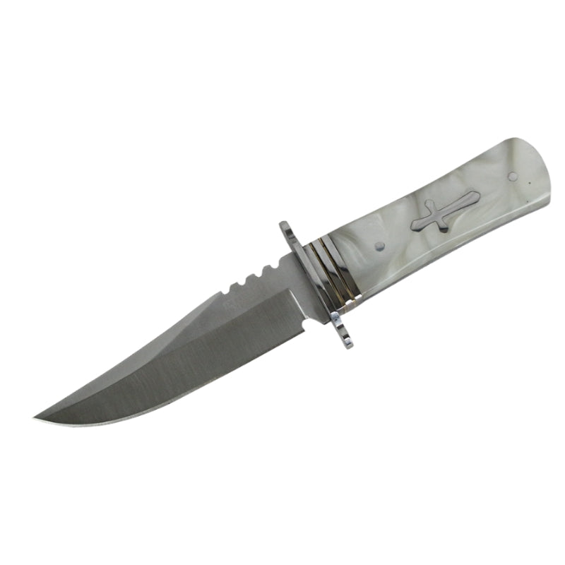9510 - 8" Defender Xtreme Fixed Drop Point Blade and White Glossy Handle