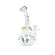 8-Inch Clear Glass Mini Rig with Printed Design (MST201)
