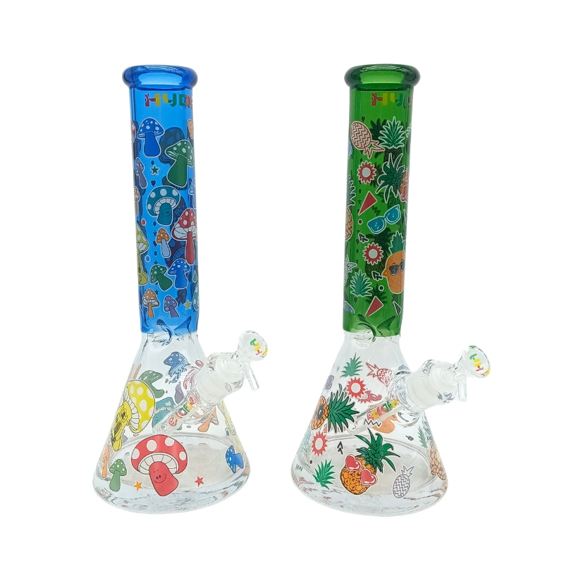 14-Inch Graphic Beaker Glass Bong (MST228)