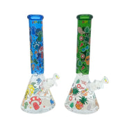 14-Inch Graphic Beaker Glass Bong (MST228)