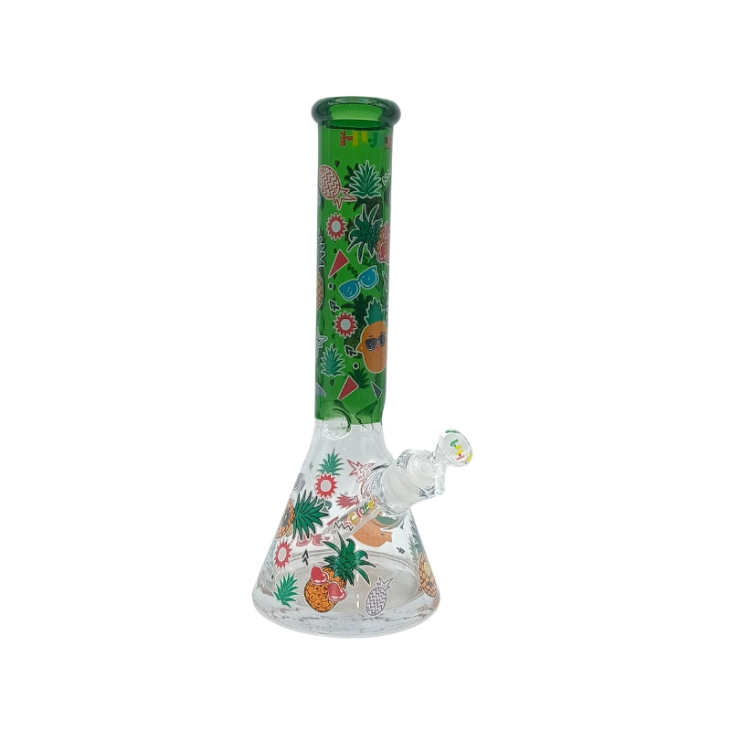 14-Inch Graphic Beaker Glass Bong (MST228)