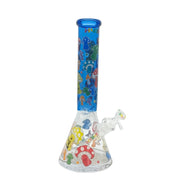 14-Inch Graphic Beaker Glass Bong (MST228)