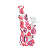 Printed Silicone Beaker Bong with Glass Bowl (MSt240)