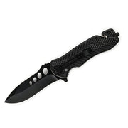 MSK100 - Black Carbon-Style Folding Knife