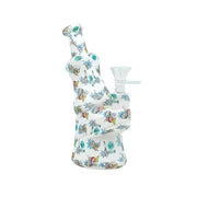 Printed Silicone Beaker Bong with Glass Bowl (MSt240)