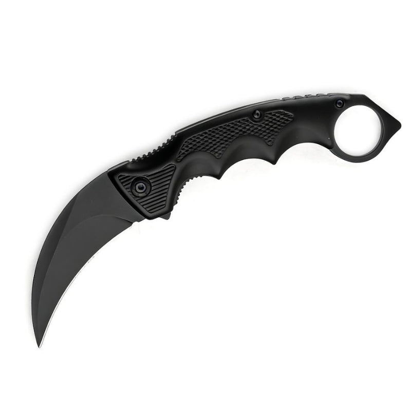 MSK027 - Black Karambit-Style Folding Knife