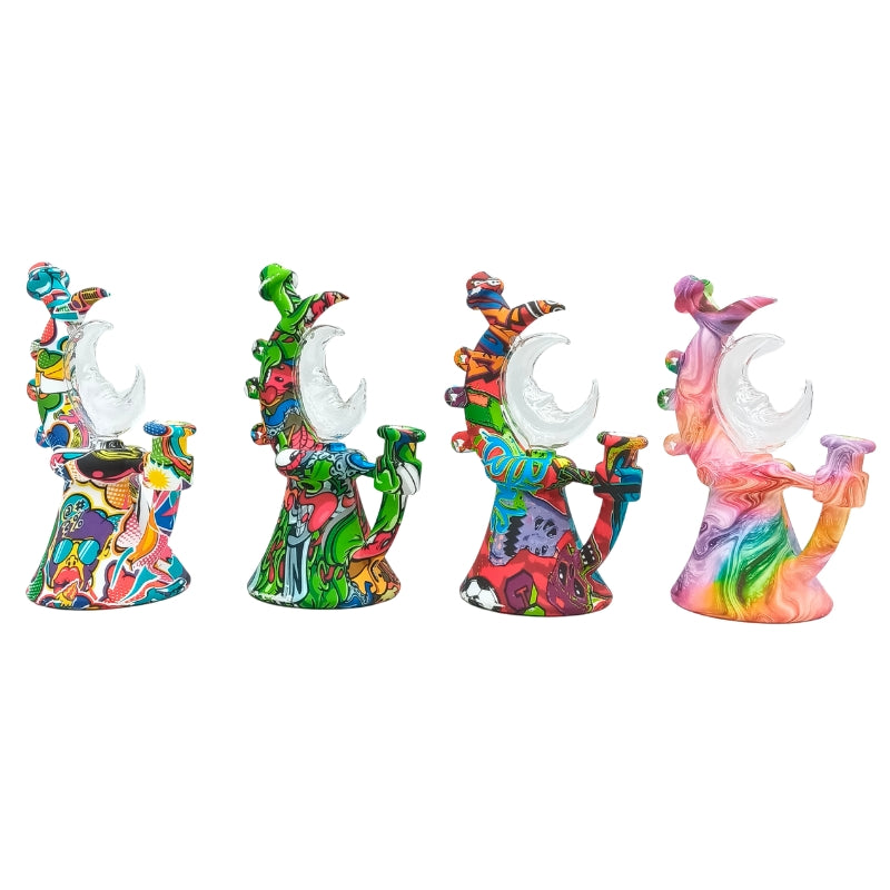 Silicone Water Bong with Glass Percolator (MST246)