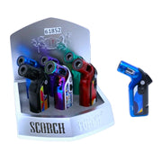 61852-1 - 4.25” Single FlameCigar & Cigarette Torch Lighter w/ Cigar Punch - 6/display
