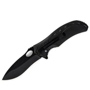 MSK102 - All-Black Oval Cutout Folding Knife
