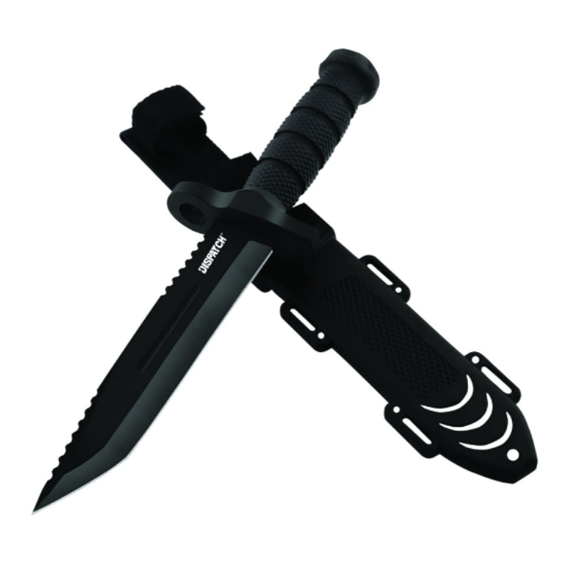 12.2" Hunting Knife with Black Tanto Blade and Sheath (DP0117-PB)