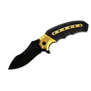 MSK058 - Gold & Black Curved Folding Knife