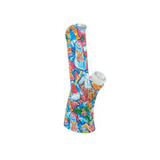 Printed Silicone Bent-Neck Straight Bong (MST239)