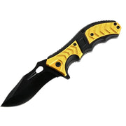 MSK061 - Gold & Black Curved Folding Knife