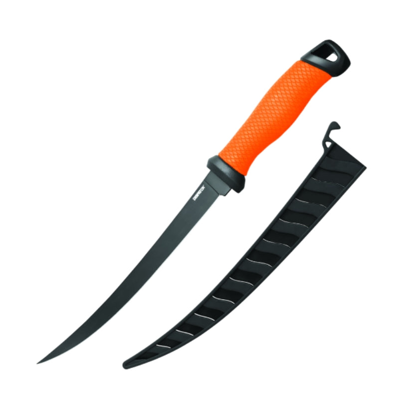 14.5" Fish Scale Pattern Fishing Knife with PP & Golf Leather Handle (DP0138-FK)