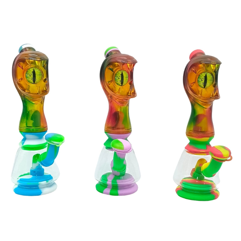 Silicone Head-Style Bong with Glass Base (MST245)