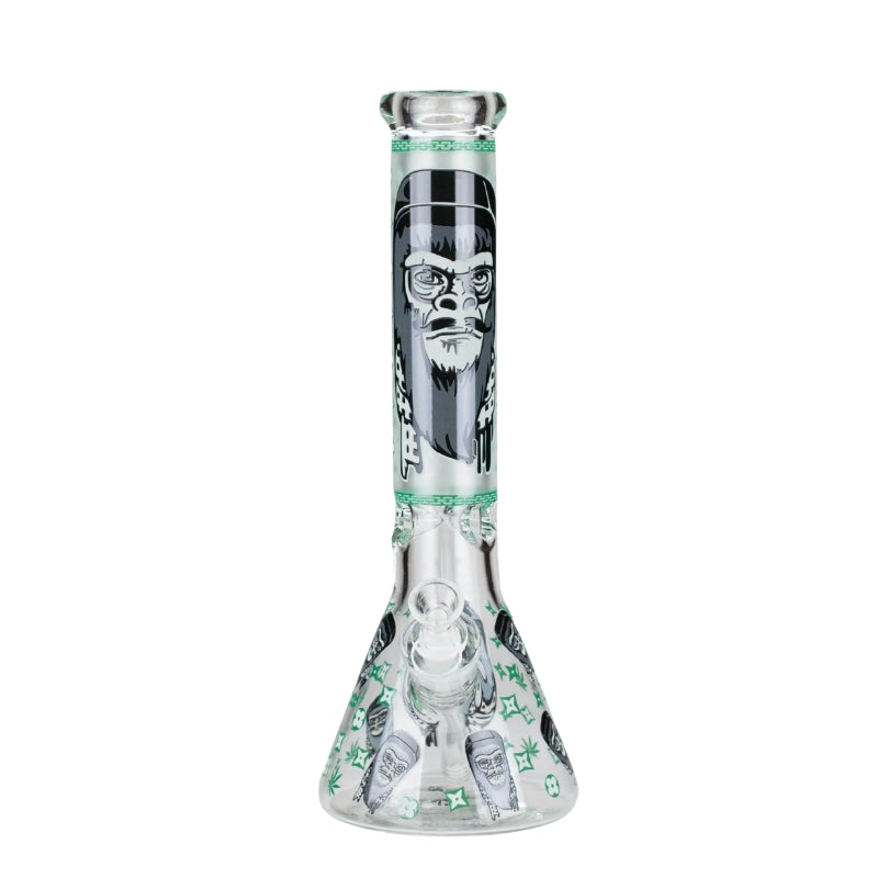 Xtreme 14" Luxury Pattern 7mm Glass Beaker Bong - Green (DCK019-4)