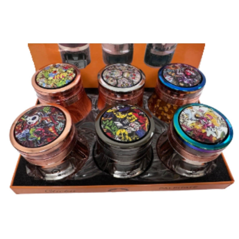 Spinnable Rick & Morty Cartoon Sticker Grinder – MG065-3