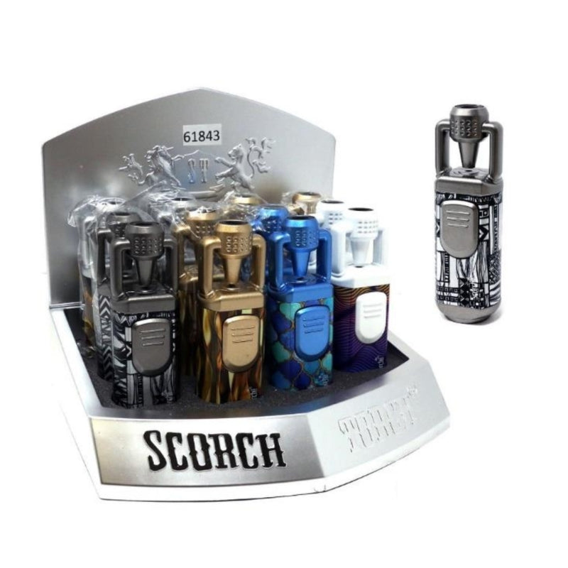 61843-1 - 4.5" Single Flame Cigar & Cigarette Torch Lighter - 12/Display