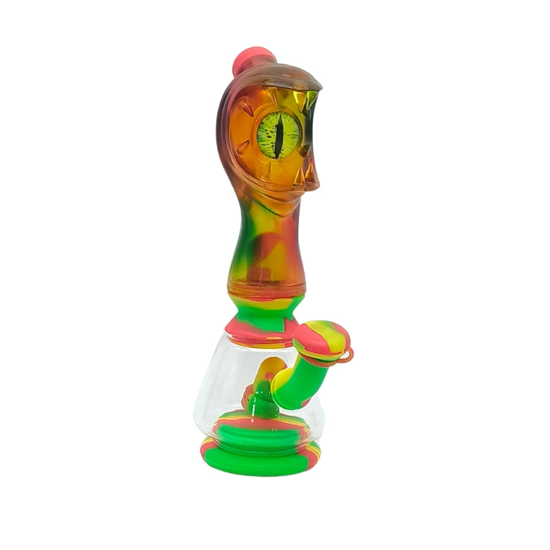 Silicone Head-Style Bong with Glass Base (MST245)